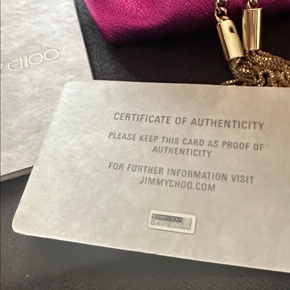 Jimmy Choo Fuchsia Metallic Mini Drawstring Bucket Bag - Picture 2 of 9